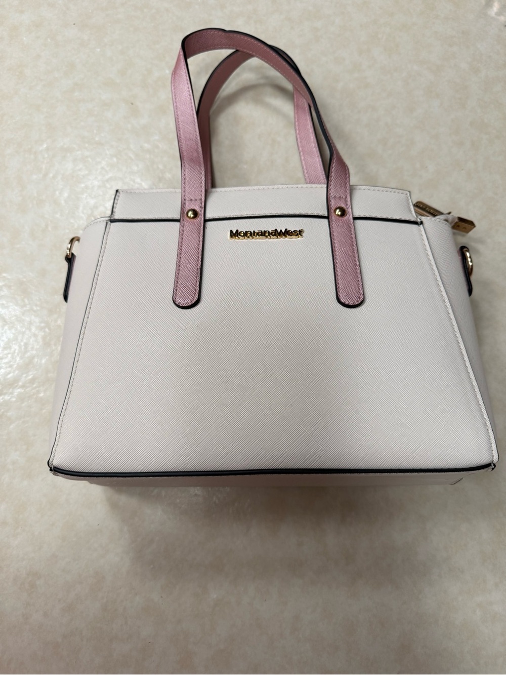 Montana West light beige and pink handbag